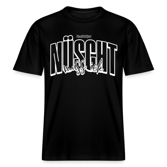 Berlin Shirt mit Schnauze-NÜSCHT-Relaxed Fit Unisex Bio - Schwarz