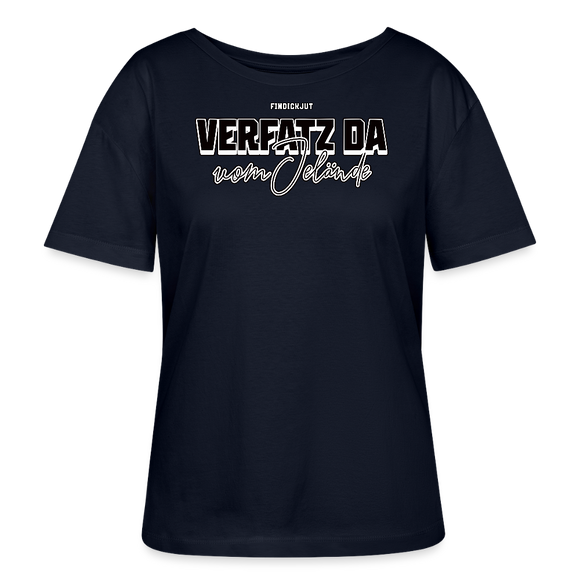 VERFATZ DA VOM JELÄNDE-Rundhals Frauen Bio-T-Shirt - Navy