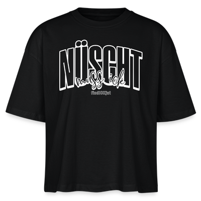 Berlin Shirt mit Schnauze 2025-NÜSCHT-Frauen Boxy Bio-T-Shirt - Schwarz