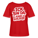 BIN DA, KANN LOSJEHN-Rundhals Frauen Bio-T-Shirt mit Berliner Schnauze - Rot