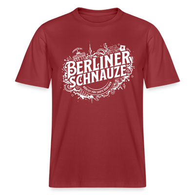 BERLINER SCHNAUZE-RELAXED FIT Unisex BIO T-Shirt - Erdrot