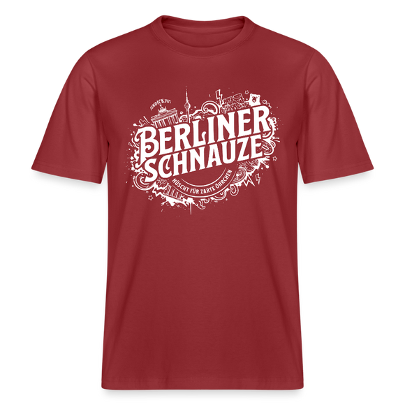 BERLINER SCHNAUZE-RELAXED FIT Unisex BIO T-Shirt - Erdrot