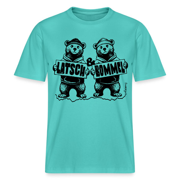LATSCH & BOMMEL-relaxed fit Unisex Bio T-Shirt - Poolblau