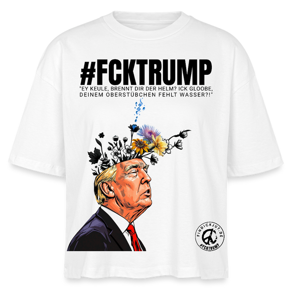 #FCKTRUMP-Frauen Boxy Bio-T-Shirt - Weiß