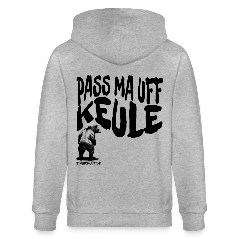 PASS MA UFF KEULE - Unisex Bio-Kapuzenjacke - Grau meliert