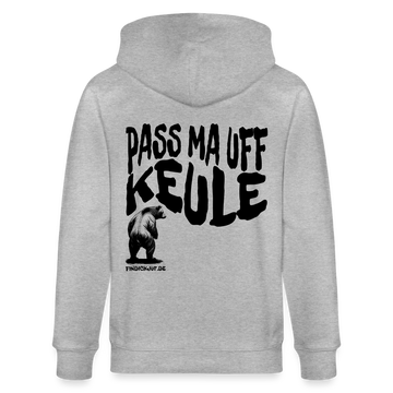 PASS MA UFF KEULE - Unisex Bio-Kapuzenjacke - Grau meliert