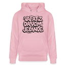 Berliner Kultspruch-VAFATZ DA VOM JELÄNDE-Unisex Bio-Hoodie - Hellrosa