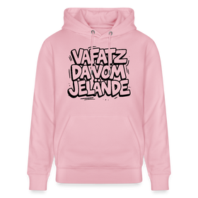 Berliner Kultspruch-VAFATZ DA VOM JELÄNDE-Unisex Bio-Hoodie - Hellrosa