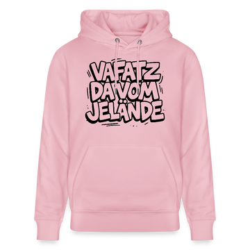 Berliner Kultspruch-VAFATZ DA VOM JELÄNDE-Unisex Bio-Hoodie - Hellrosa