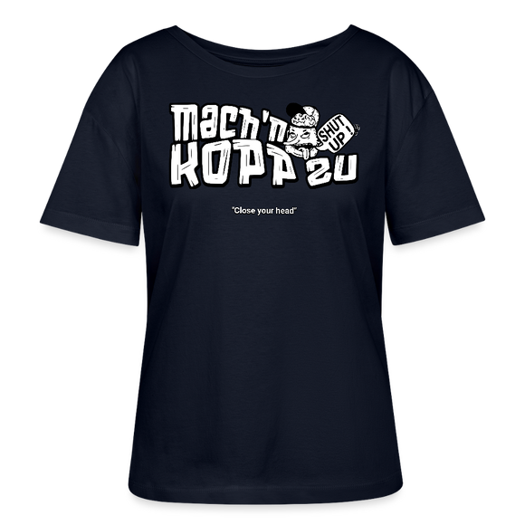 MACH N KOPP ZU-Rundhals Frauen Bio-T-Shirt - Navy