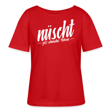 Berliner Spruch-NÜSCHT FÜR SCHWACHE NERVEN-Rundhals Frauen Bio-T-Shirt - Rot