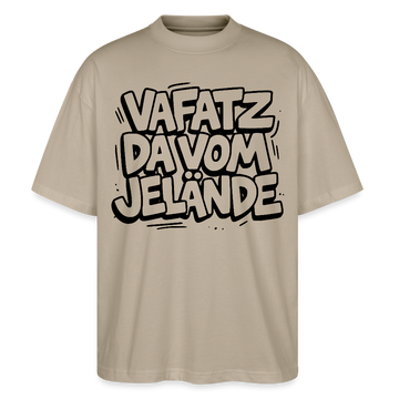 Berliner Schnauze-VAFATZ DA VOM JELÄNDE-Oversized Unisex Bio T-Shirt - Steingrau