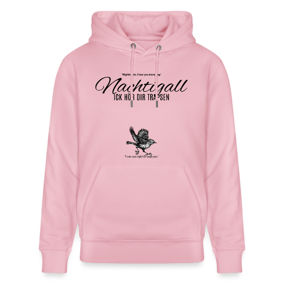 NACHTIGALL ICK HÖR DIR TRAPSEN-Unisex Bio-Hoodie - Hellrosa