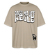 PASS MA UFF KEULE-Oversized Unisex Bio T-Shirt II - Steingrau