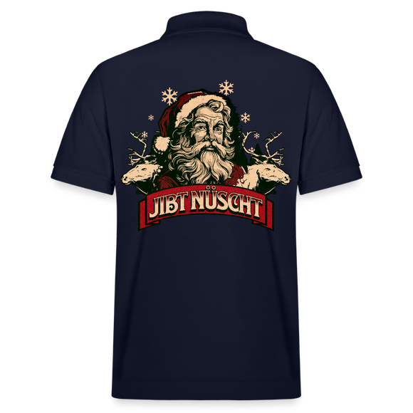 JIBT NÜSCHT zu Weihnachten-Unisex Bio-Poloshirt backprint - Navy