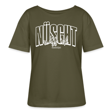 NÜSCHT MUSS ICK 25-Rundhals Frauen Bio-T-Shirt - Khaki