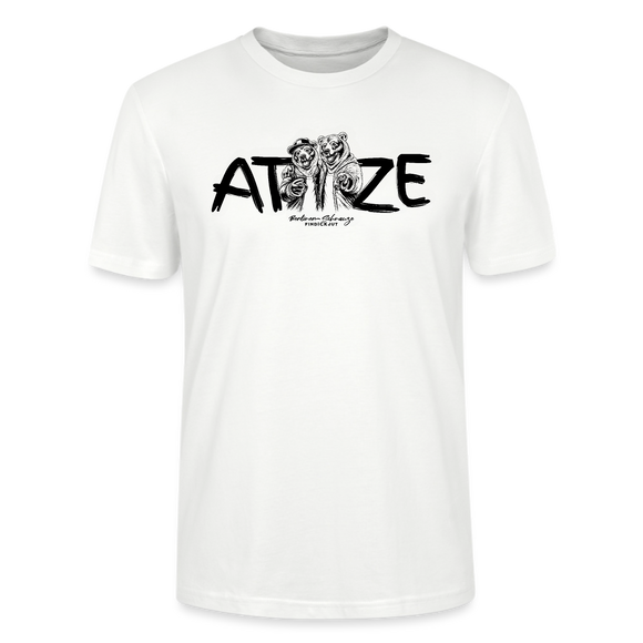 Berlin T-Shirt in Weiß mit 'Atze' Schriftzug und zwei gezeichneten Bären als Berliner Atzen, ideales Freundschafts-Shirt für Kumpels