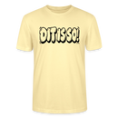 Hellgelbes Berlin Shirt mit schwarzem, grossen „Dit is so!“ Schriftzug in auffälliger Bubble-Schrift auf der Vorderseite.