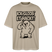 Berlin Shirt mit schwarzem Comicstyle-Print „ICK GLOOB ET HACKT“und darunter der Berliner Bär, der sich an den Kopf tippt. als sandfarbenes oversized Unisex T-Shirt mit Berliner Spruch und übergrosser, lässiger Passform