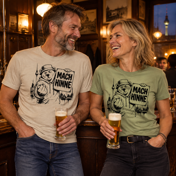 MACH HINNE Berlin T-Shirt – Unisex T-Shirt mit Skyline