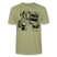 Nebelgrünes Berlin T-Shirt mit MACH HINNE Schriftzug, Berliner Bär, Fernsehturm und Berlin Skyline