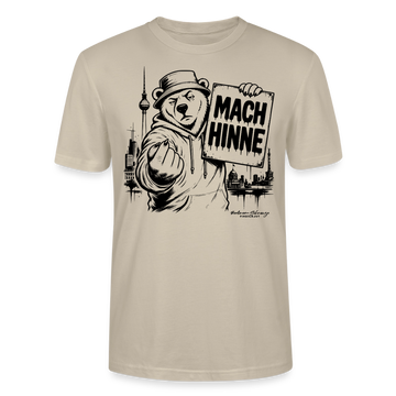 Beiges  Berlin T-Shirt mit MACH HINNE Schriftzug, Berliner Bär, Fernsehturm und Berlin Skyline