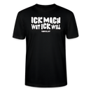 Schwarzes Berlin Shirt mit weißem Berliner Schnauze Spruch „ICK MACH WAT ICK WILL“ von findickjut.
