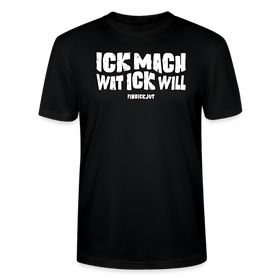 Schwarzes Berlin Shirt mit weißem Berliner Schnauze Spruch „ICK MACH WAT ICK WILL“ von findickjut.