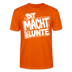 Orangefarbenes leichtes, Unisex Bio T‑Shirt mit weißem Print „DIT MACHT URST LUNTE“, Berlin Shirt im Berliner Schnauze Stil, Frontansicht
