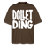Oversize T‑Shirt mit grossem weissem Front Print „DOLLET DING“ ,Rundhalsausschnitt, weit geschnittene Ärmel, 200 g/m², 100% Bio‑Baumwolle, Farbe:dunkelbraun
