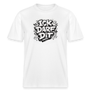 Berlin Statement Shirt-: „ICK DARF DIT“ im Comic/Cartoon-Look, schwarzer Frontdruck auf Weiß.