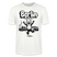 Berlin Souvenir 2026 Motiv auf weißem Unisex Shirt: „Berlin ick liebe dir“ Schriftzug- Berliner Bär mit freudig erhobenen Pfoten, Skyline, Fernsehturm und Spree als City‑Illustration, hinter dem Bären
