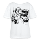 Weißes Frauen Berlin Bio-T-Shirt mit MACH HINNE Schriftzug, Berliner Bär, Fernsehturm und Berlin Skyline