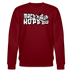 burgunderroter Bio unisex Sweater mit Berliner Spruch „Mach’n Kopp zu“ und Comic-Grafik „Shut up!“, vor weißem Hintergrund stehend.