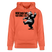 Unisex Hoodie mit Berliner Schnauze Spruch in schwarz „ICK MACH WAT ICK WILL“ -Illustration vom tanzenden Berliner Bär mit erhobenem Mittelfinger-aus Bio-Baumwolle hellrot