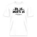 weisses Relaxed Fit T‑Shirt mit schwarzem Berliner‑Schnauze Schriftzug „Et is wie’t is“ auf der Vorderseite