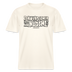 schwarz gerahmter Brustprint mit dem Berliner Spruch "ICK WUNDER MIR ÜBER JAR NÜSCHT MEHR"- naturweisses Shirt aus 100% Bio Baumwolle