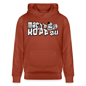 Berliner_Spruch-MACH_N_KOPP_ZU-in cartoonschrift-Bio_Hoodie Terrakotta