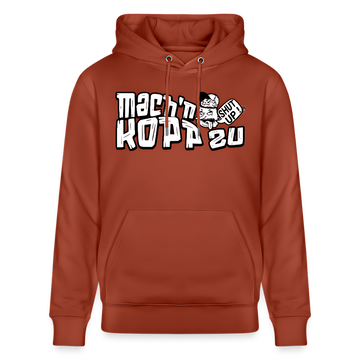 Berliner_Spruch-MACH_N_KOPP_ZU-in cartoonschrift-Bio_Hoodie Terrakotta