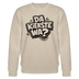 Berliner Spruch in schwarzem Comic-Style-Print auf beige farbenen Bio Sweater Unisex „DA KIEKSTE WA?“