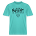 poloblaues Unisex T-Shirt mit schwarzem Berliner Spruch „Ick bin nüscht für schwache Nerven“ und kleiner handgezeichneter Comic-Figur auf der Vorderseite.