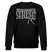 Schwarzer Unisex Rundhals-Sweater mit weißem Aufdruck „JEH MIR NICH UFF’N SENKEL“, Berliner Spruch, 100% Bio-Baumwolle, 350 g/m², klassischer Fit, Rippkragen und Bündchen.