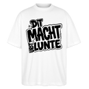 weisses Oversized Unisex Bio Shirt mit schwarzem Comic-Style-Print „Dit macht urst lunte“ im berliner dialekt