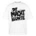 weisses Oversized Unisex Bio Shirt mit schwarzem Comic-Style-Print „Dit macht urst lunte“ im berliner dialekt