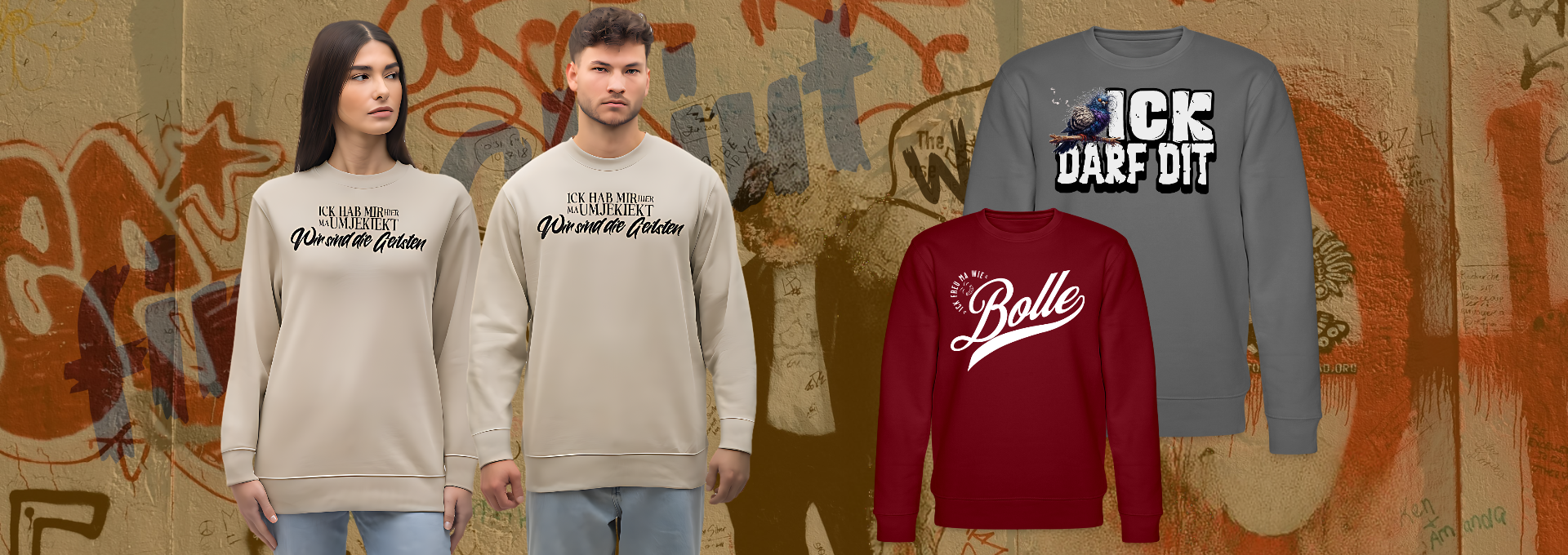 Bio unisex sweatshirts mit berliner schnauze