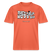 hellrotes Bio-Unisex Berlin Shirt mit weißem Frontdruck „Mach’n Kopp zu“, darunter „Close your head“ und Illustration eines Berliner Kopp mit Sprechblase „Shut up“, Rundhals, zentral platzierter Print – ideal für Streetwear und Berliner Spruch-Styles.