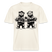 Unisex Bio-T-Shirt in hellem Offwhite mit lockerem, leicht kastigem Relaxed-Fit-Schnitt und kurzem Ärmel, vorne großflächiger schwarzer Druck mit zwei aufrecht stehenden Bären in Hoodies und Mützen. Die Bären halten jeweils ein Schild mit den Worten „LATSCH“ und „BOMMEL“, in der Mitte verbunden durch ein stilisiertes „&“ mit kleinen Bommel-Illustrationen, klare Konturen, handgezeichneter Look, ideal als Freundschafts- und Atzen-Motiv.