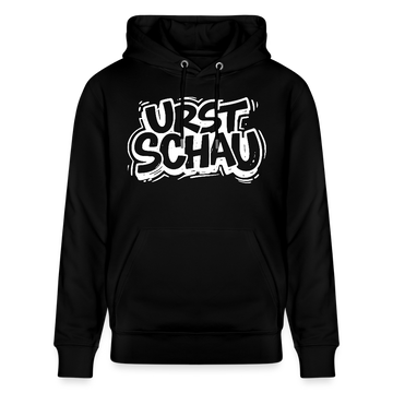 Unisex Bio Hoodie in Schwarz mit dem ostalgie Print „URST SCHAU“ – Berliner Schnauze Design von findickjut