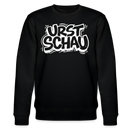 Schwarzer Unisex Rundhals Sweater mit weißem 'URST SCHAU' Print im Graffiti-Style – Berliner Schnauze Ostalgie Statement