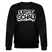 Schwarzer Unisex Rundhals Sweater mit weißem 'URST SCHAU' Print im Graffiti-Style – Berliner Schnauze Ostalgie Statement